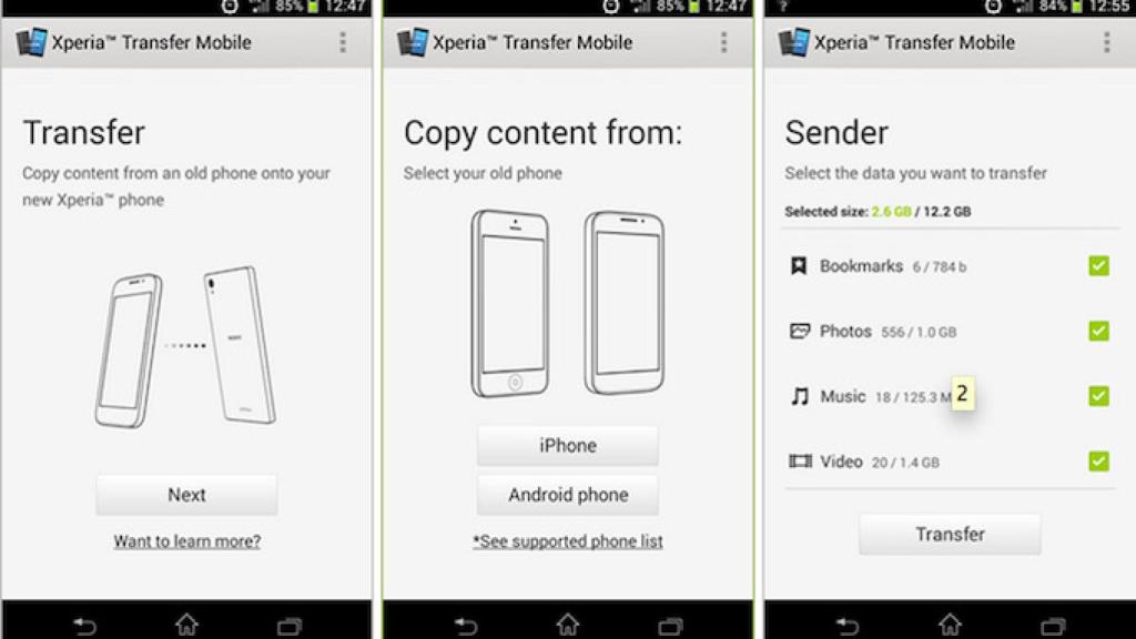 Sony Xperia Transfer, la app para trasladar tus datos de un móvil a otro