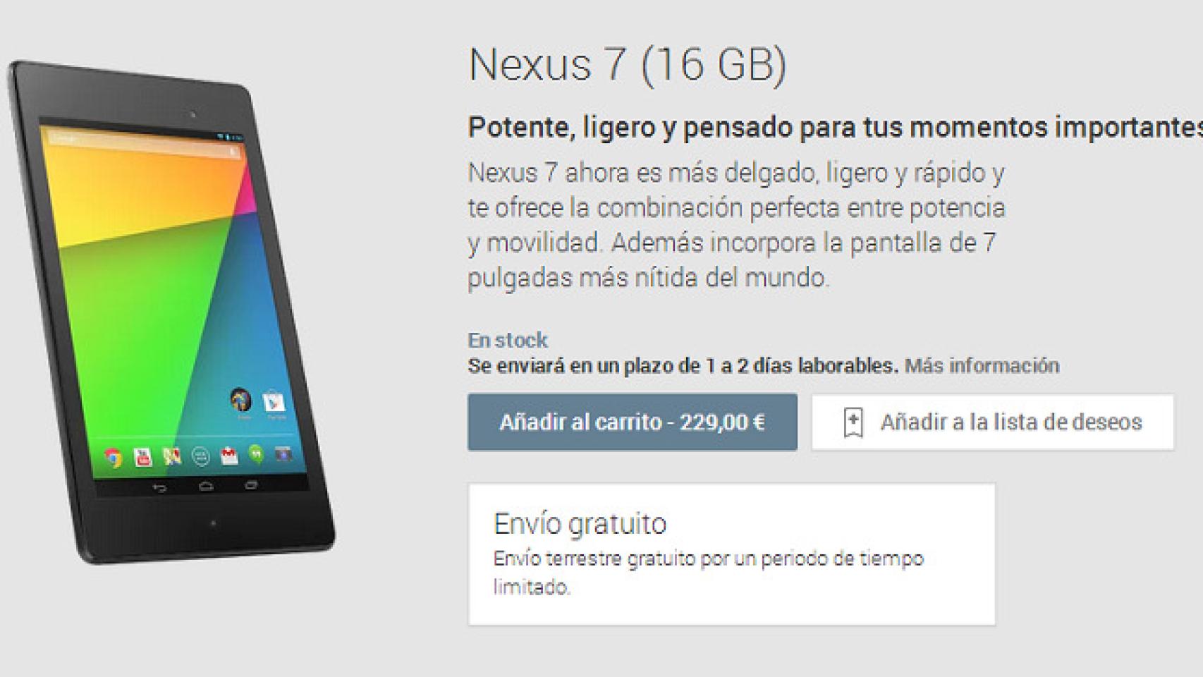 Nexus 7 (2013) ya a la venta en España y Nexus 4 rebajado 100€