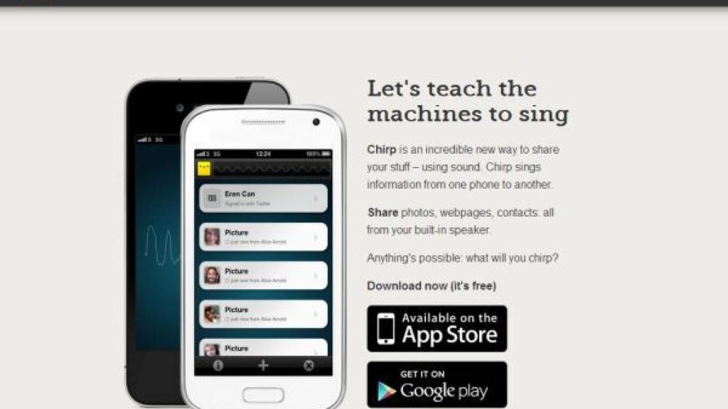 Chirp para Android: Comparte contenidos mediante transmisión de sonidos