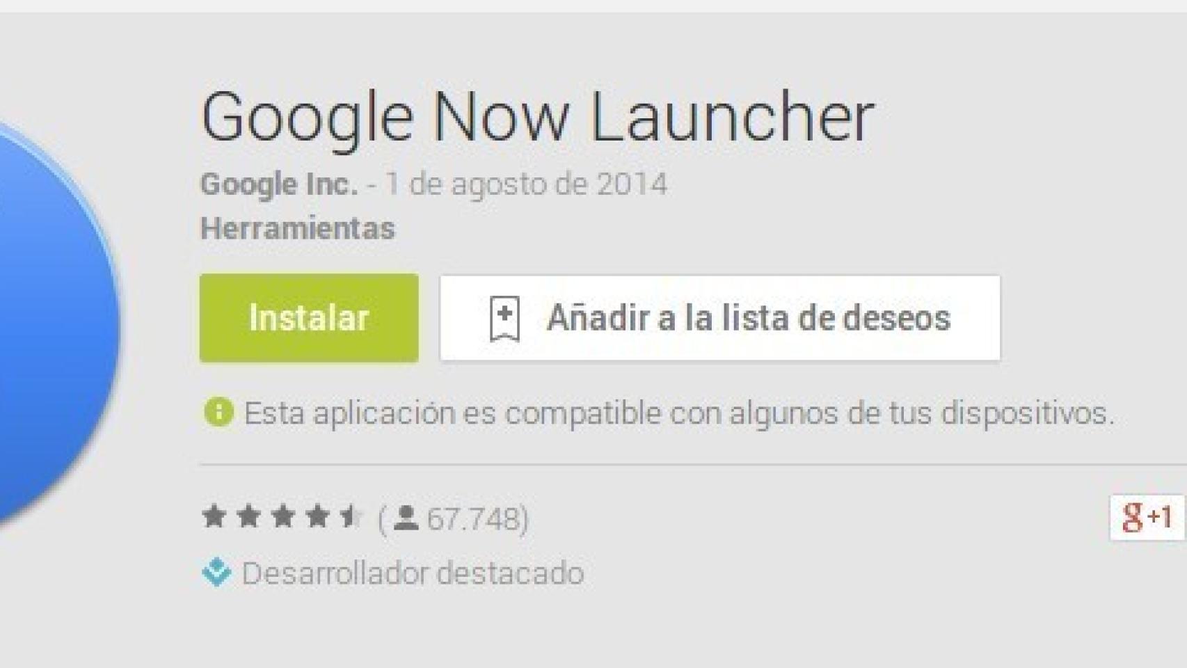 Google Now Launcher ya disponible para todos los dispositivos con Android 4.1 o superior