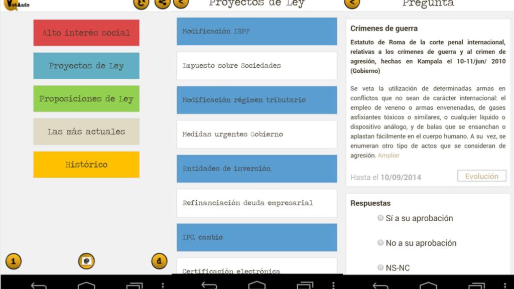 VotAndo, la app Android para informarse y opinar sobre la política española