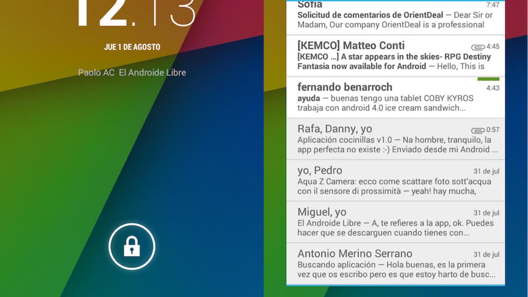 Android 4.3 dice adiós a la duplicidad del reloj en la pantalla de bloqueo