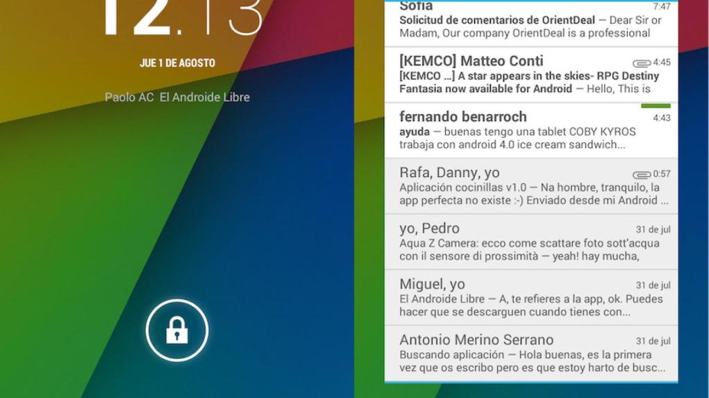 Android 4.3 dice adiós a la duplicidad del reloj en la pantalla de bloqueo