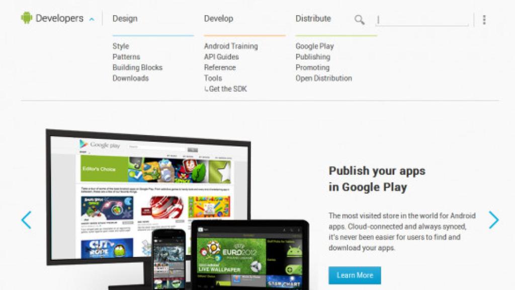 La web de desarrolladores Android se rediseña para el Google I/O 12