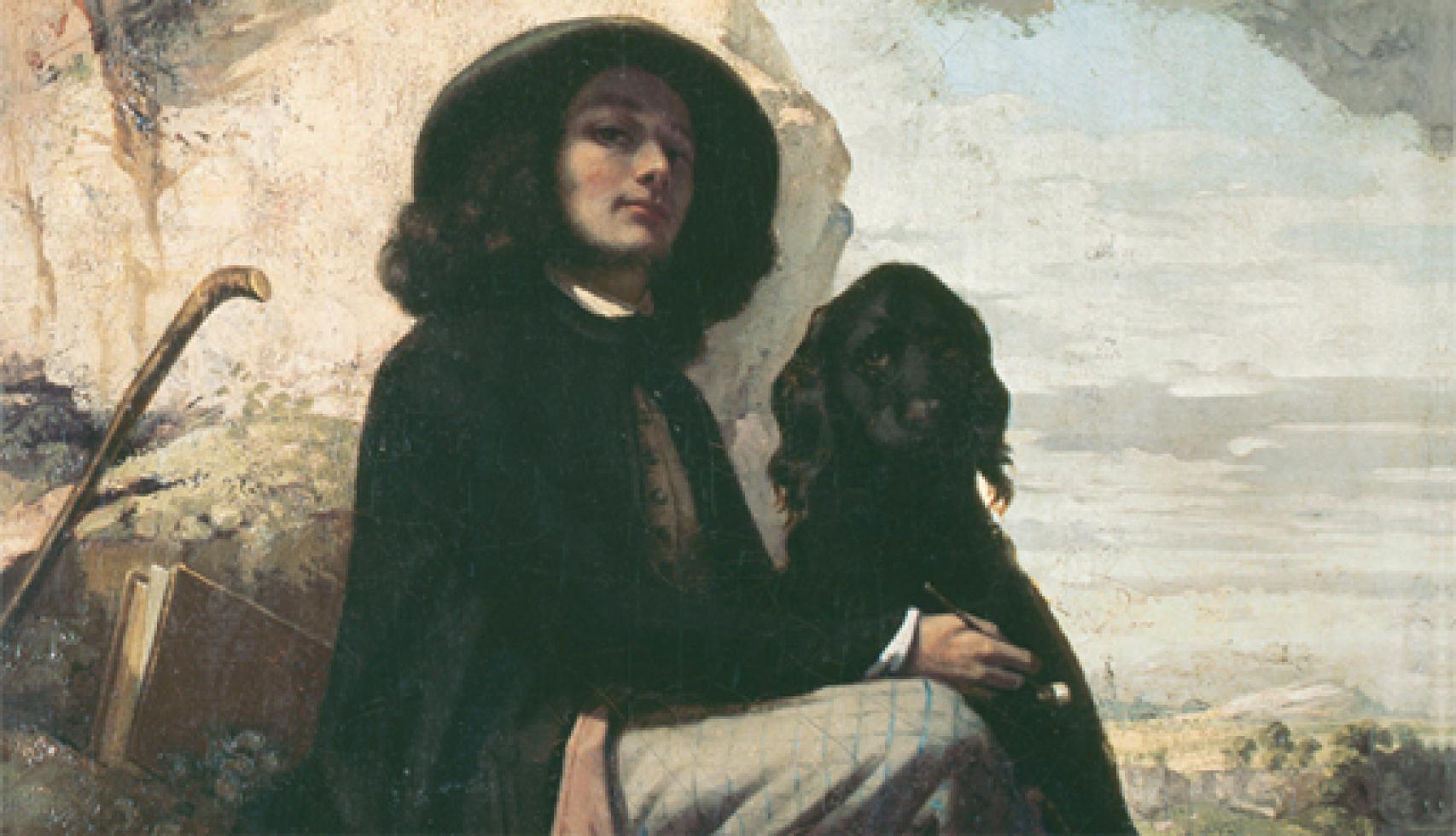 Gustave Courbet: 'Autorretrato con perro negro'