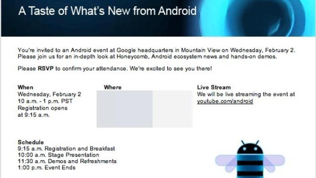 Google terminará de presentar todas las novedades de HoneyComb el 2 de Febrero