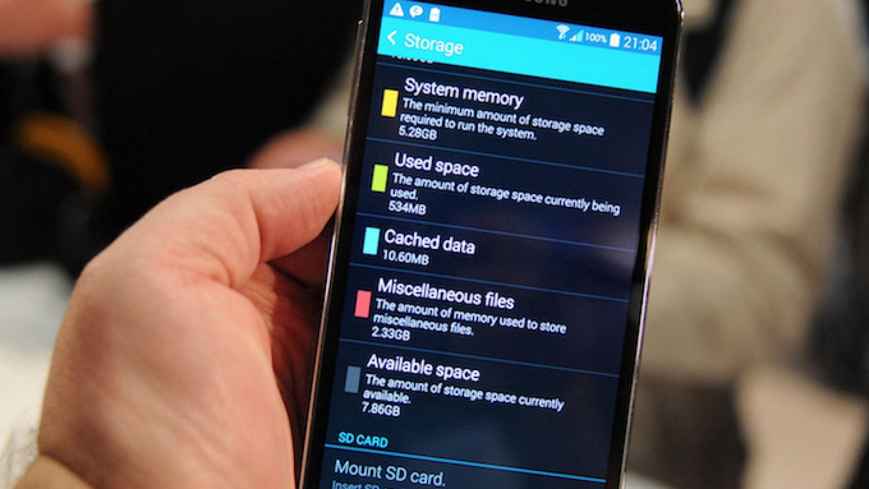 La ROM del Samsung Galaxy S5 ocupa casi 8GB