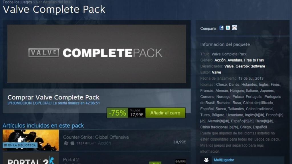 Valve Complete Pack en Steam