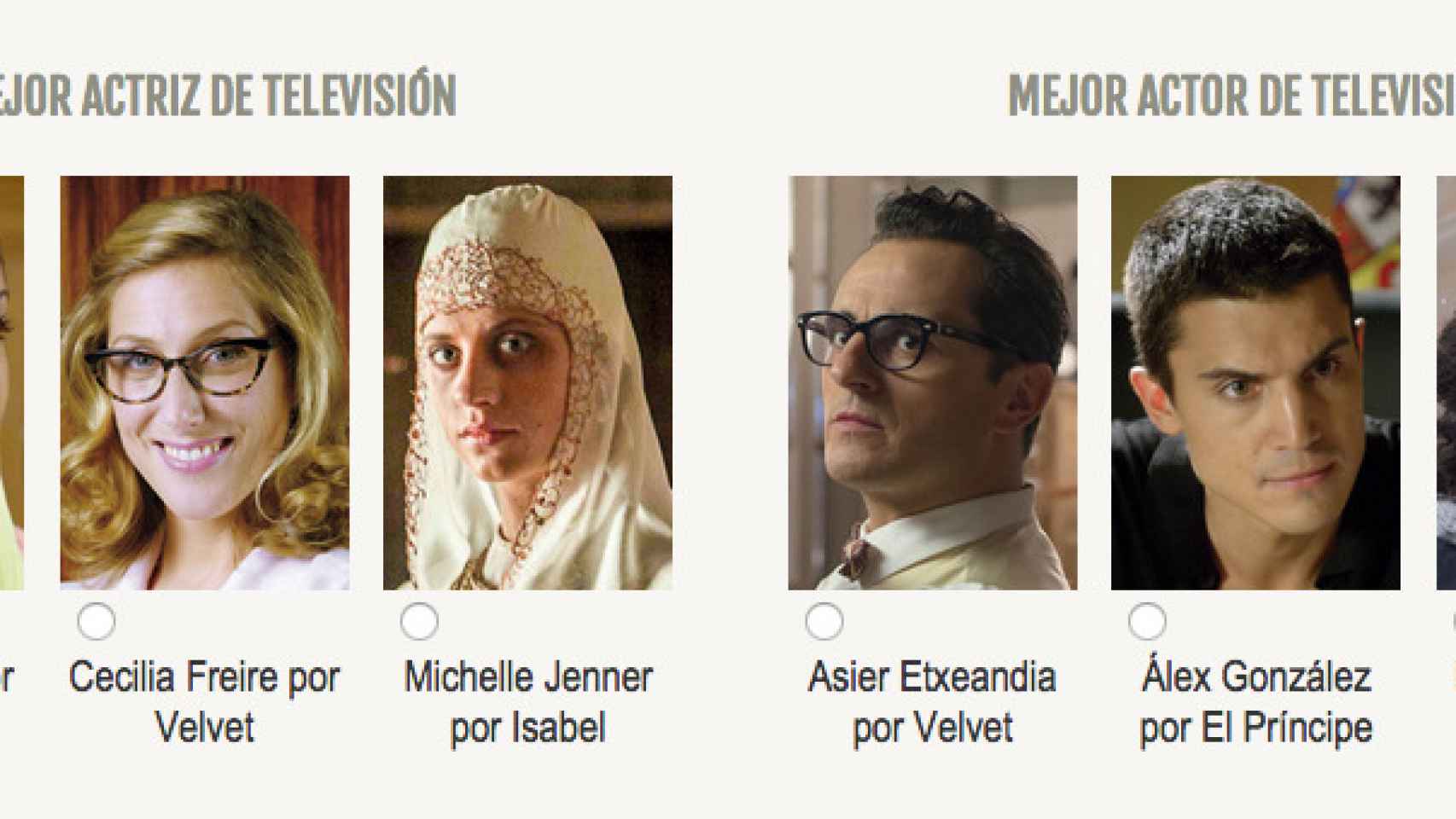 'Velvet', 'El Príncipe' e 'Isabel', nominadas a los Fotogramas de Plata