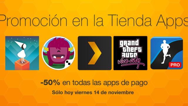 Amazon rebaja hoy un 50% todas sus aplicaciones de pago