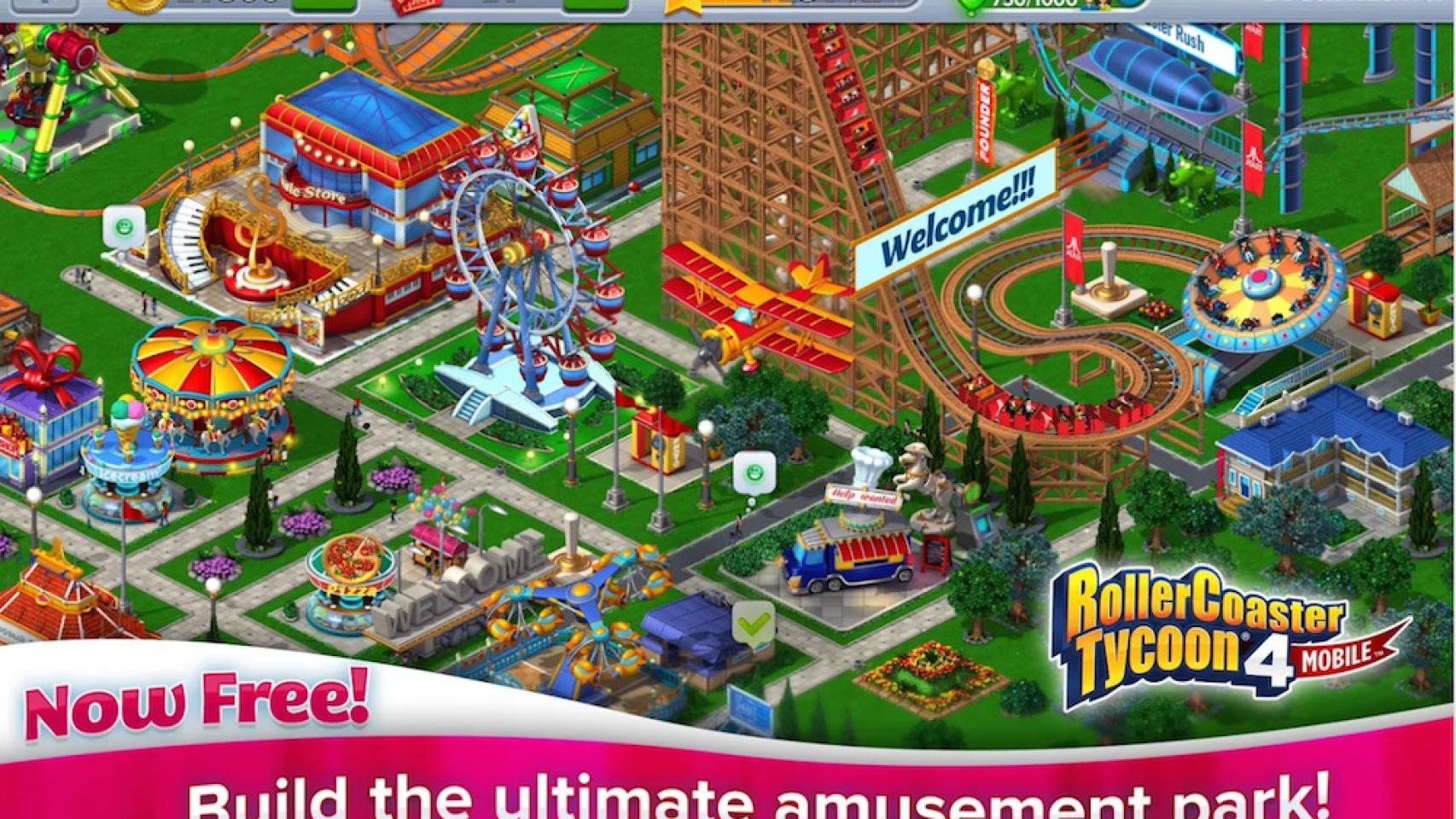 RollerCoaster Tycoon 4, el mítico juego de parque de atracciones llega a Android