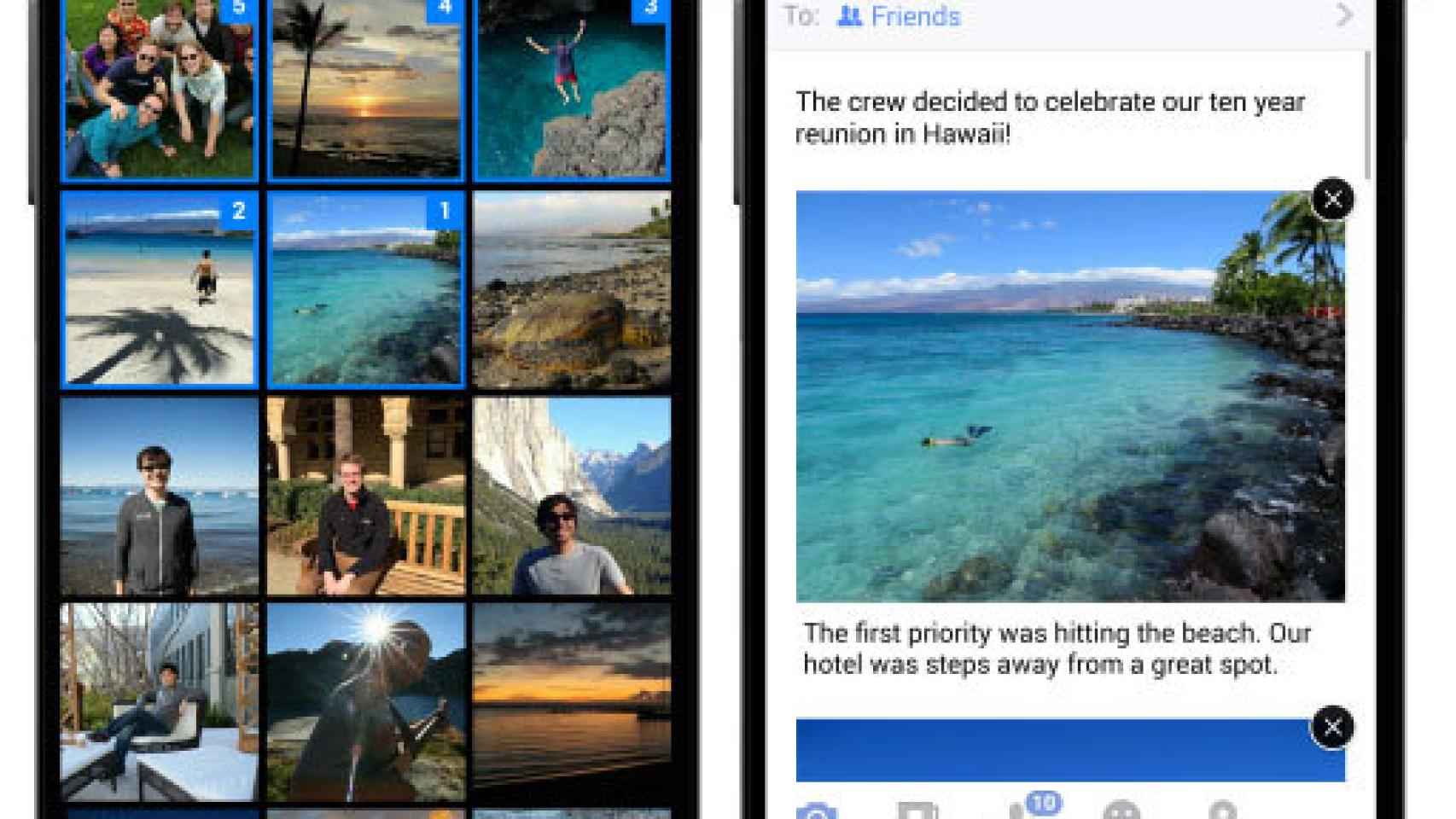 Facebook ahora permite crear historias a partir de tus fotografías
