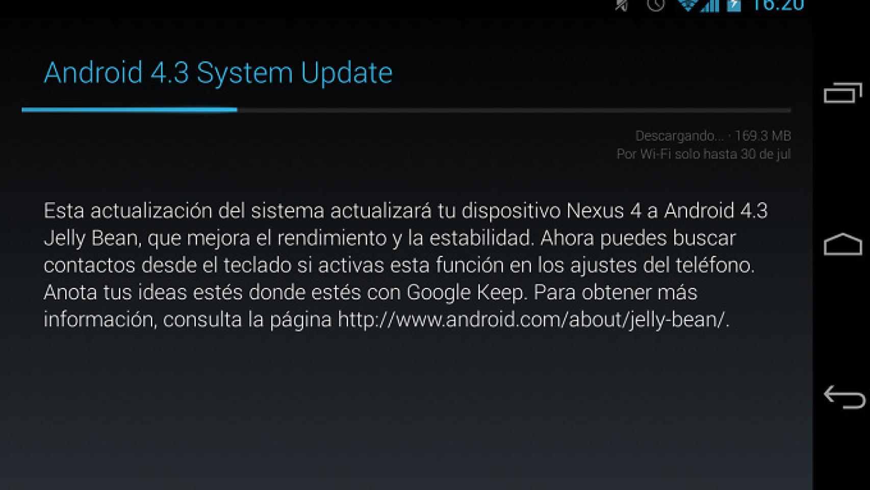 Actualiza fácilmente tu Nexus a Android 4.3