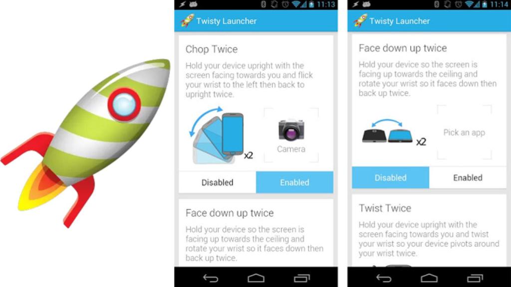 Twisty Launcher permite abrir aplicaciones con gestos y movimientos