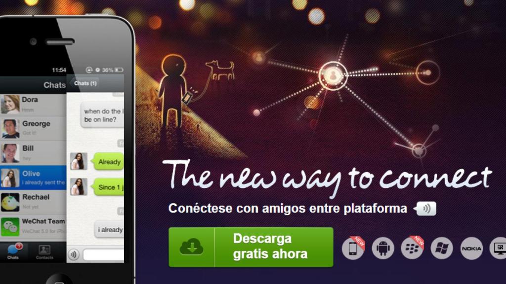 WeChat, la aplicación que quiere ser WhatsApp. Disponible la versión 5.0 en primicia