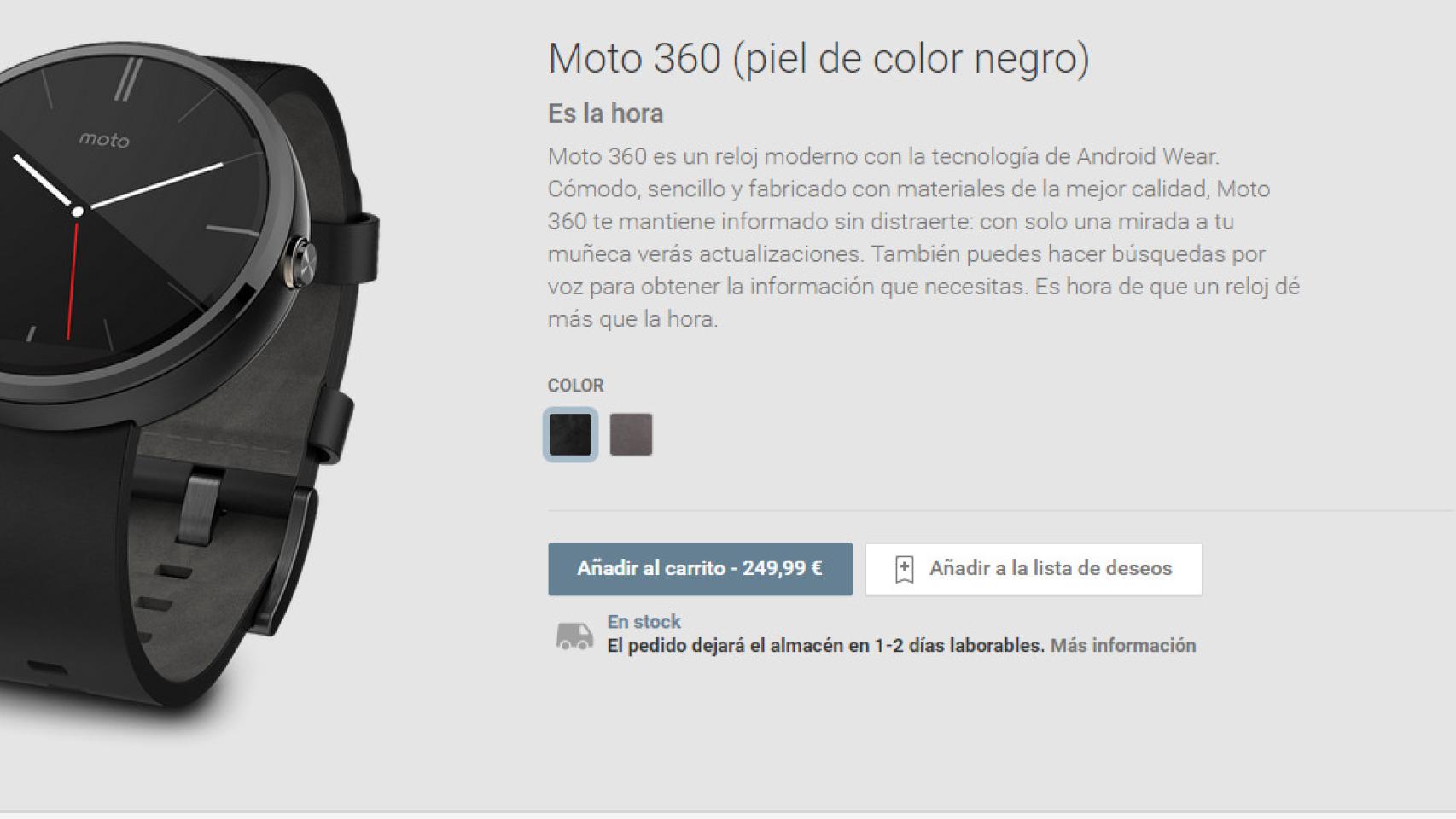 Moto 360 ya se puede comprar en Google Play