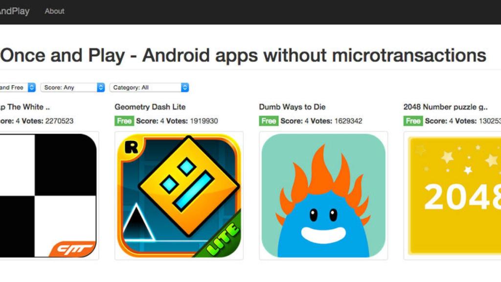 Una web recopila los juegos sin compras in app