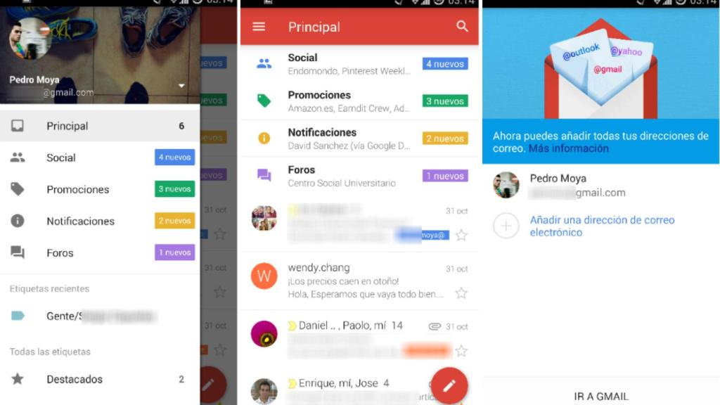 GMail 5.0 ya disponible: soporte multicuenta y Material Design para todos [APK]