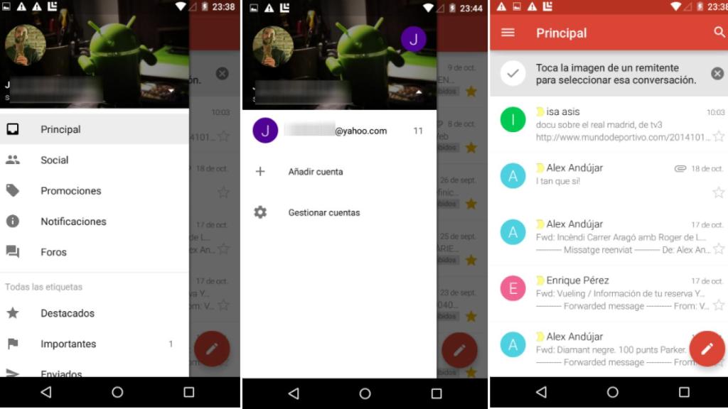 Probamos GMail 5.0, la nueva versión con Material Design y cuentas IMAP/POP