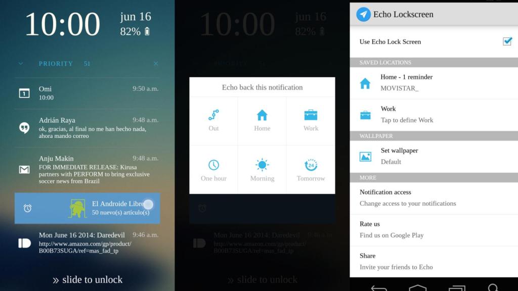 Analizamos Echo Lockscreen; la app para organizar tus notificaciones desde la pantalla de desbloqueo