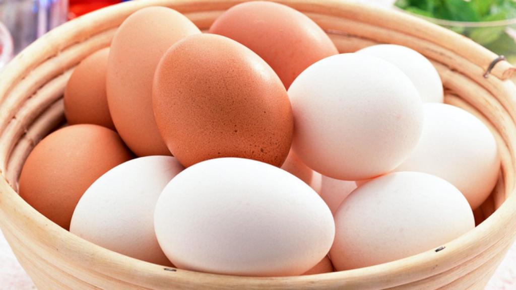 huevos blancos marrones