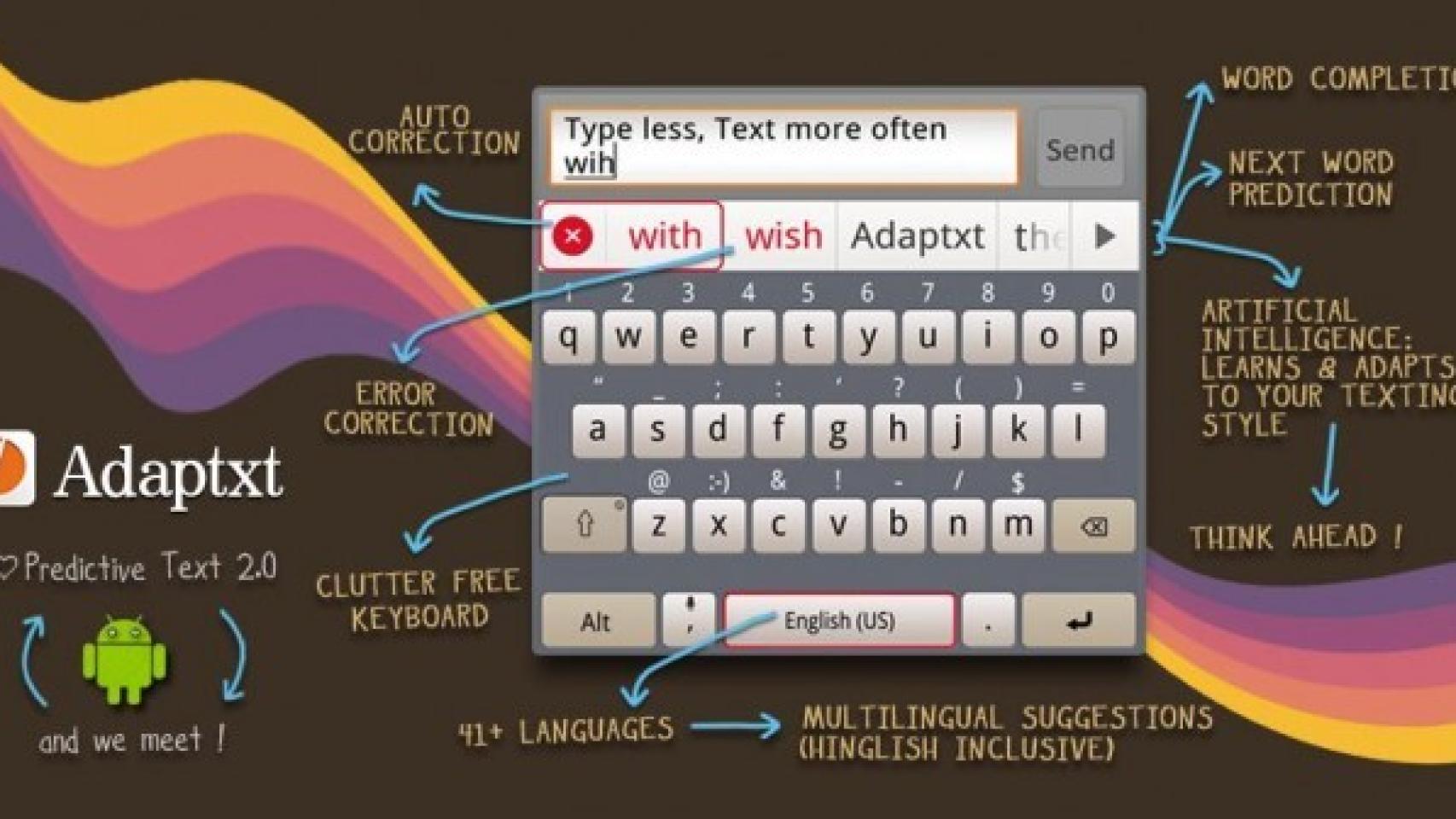 Un teclado que predice lo que quieres escribir: Adaptxt