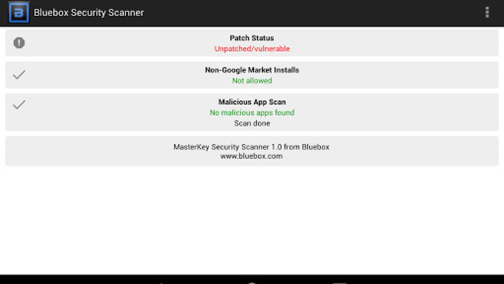 Comprueba si tu Android es vulnerable al bug de actualizaciones maliciosas con la app de Bluebox