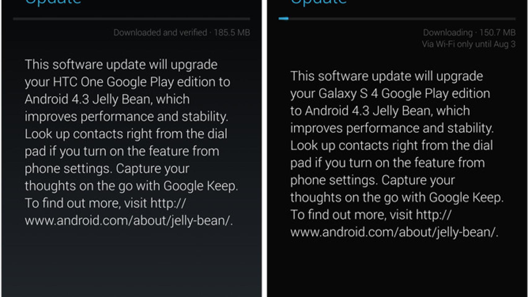 Los Google Play Edition ya se están actualizando a Android 4.3