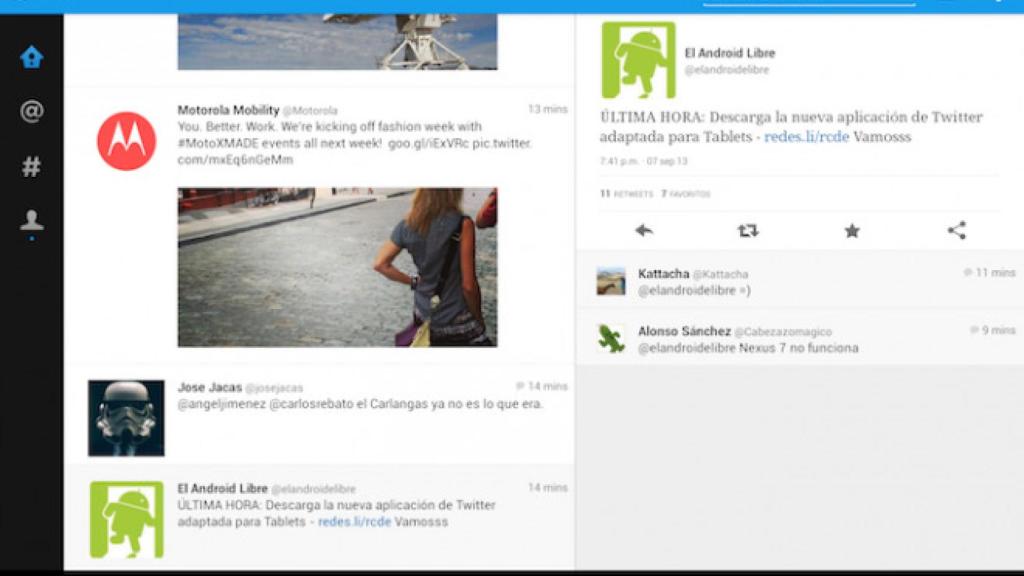 Descarga la nueva aplicación de Twitter adaptada para Tablets