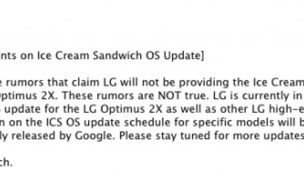 LG llevará Ice Cream Sandwich 4.0 a los 2X y otros Optimus (Reculando que es gerundio)