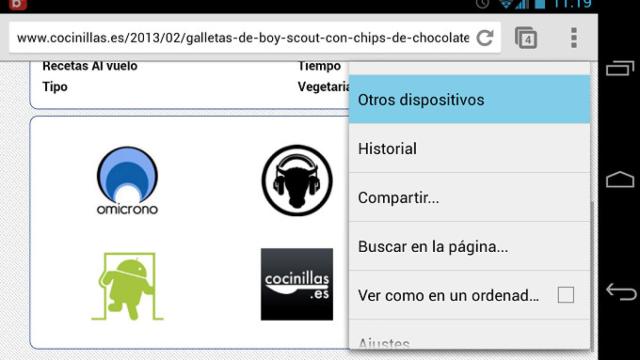 Google Chrome añade acceso directo a «otros dispositivos» e «historial»