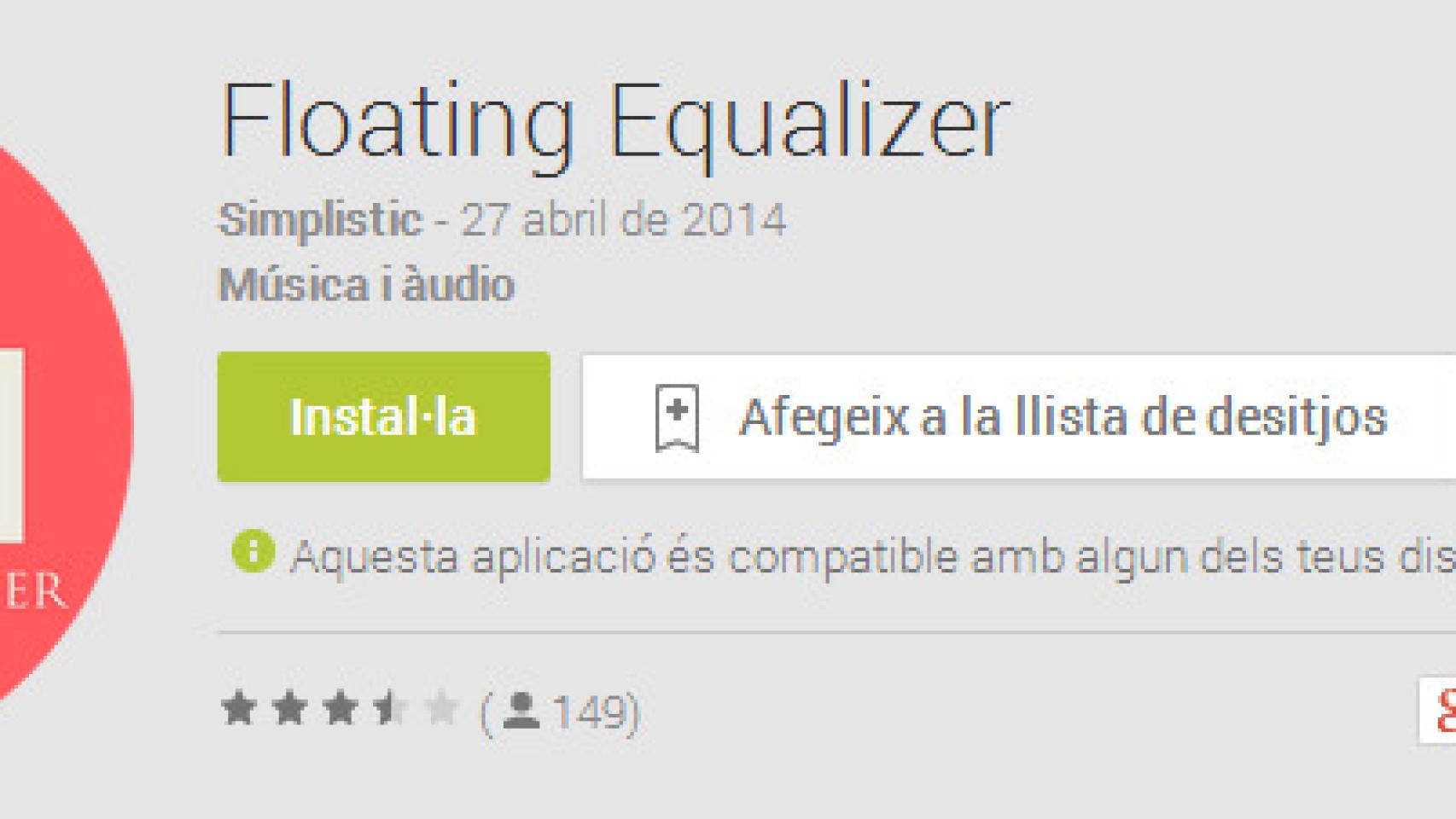 Floating Equalizer, completo ecualizador de sonido accesible en cualquier lugar