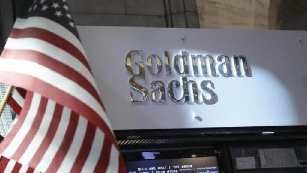 A view of the Goldman Sachs stall on the floor of the New York Stock Exchange