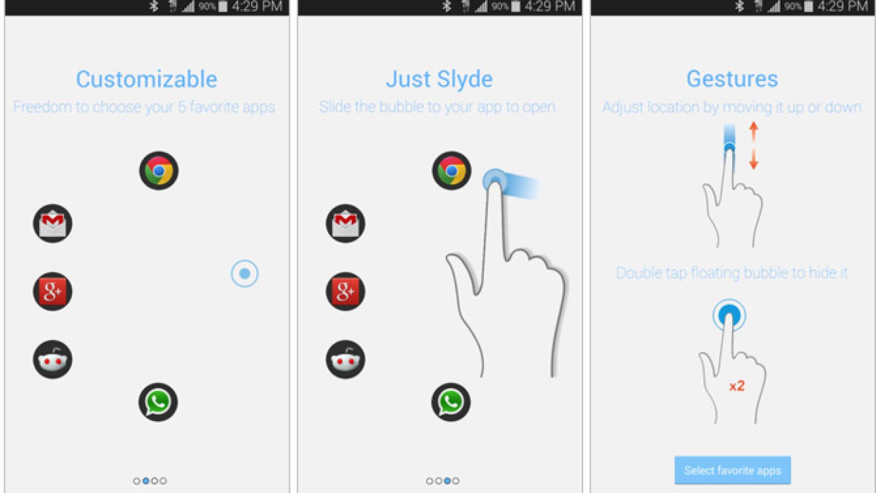 Slyde, burbujas flotantes para acceder a cada una de tus apps favoritas