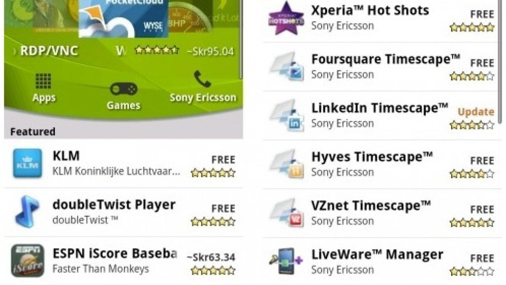 Sony Ericsson presenta un nuevo Market dentro del Android Market