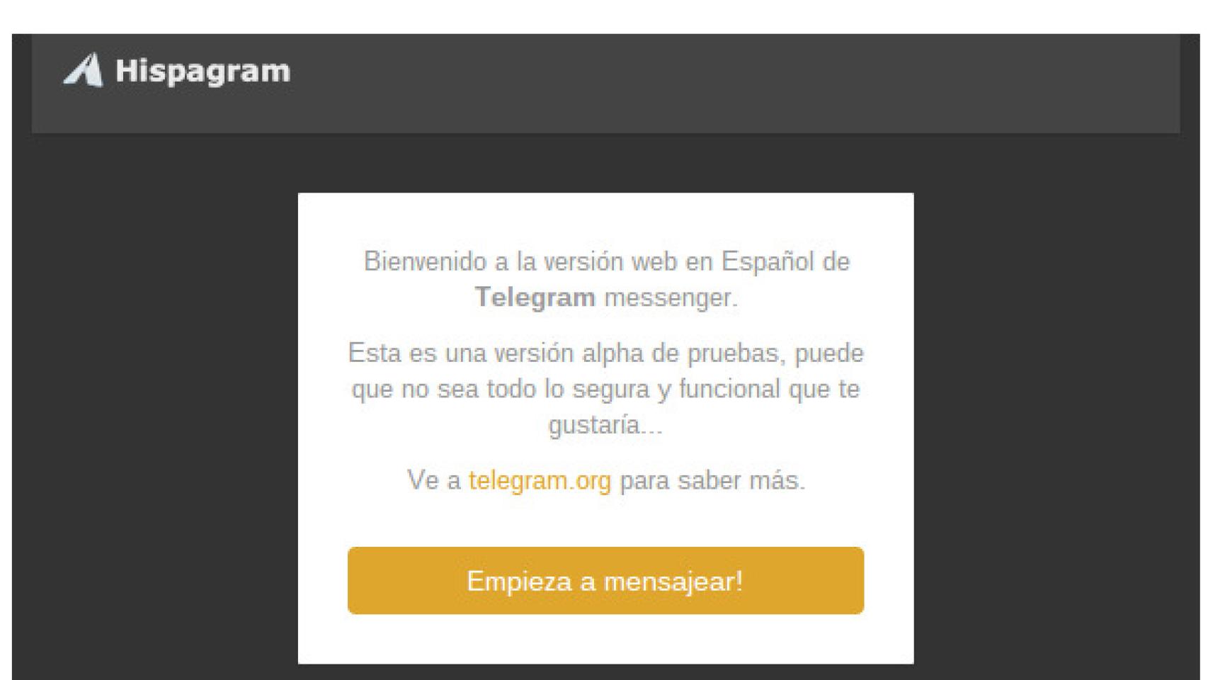 Hispagram, el nuevo cliente web para Telegram completamente en español