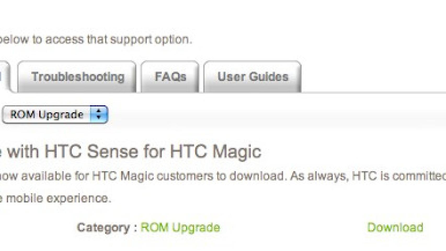 HTC Magic recibe HTC Sense