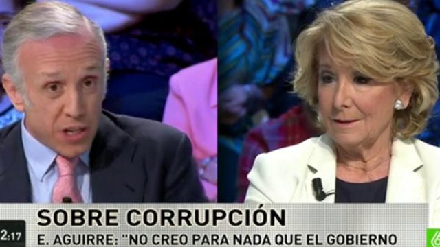 Esperanza Aguirre junto a Eduardo Inda en 'laSexta Noche'