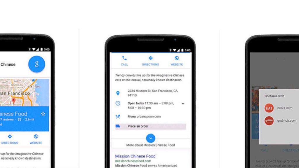 Google permitirá pedir comida a domicilio directamente desde Search