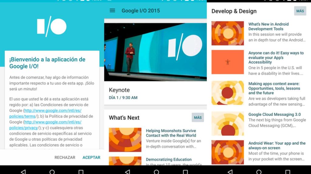 Ya disponible la aplicación oficial del Google I/O 2015 [APK]