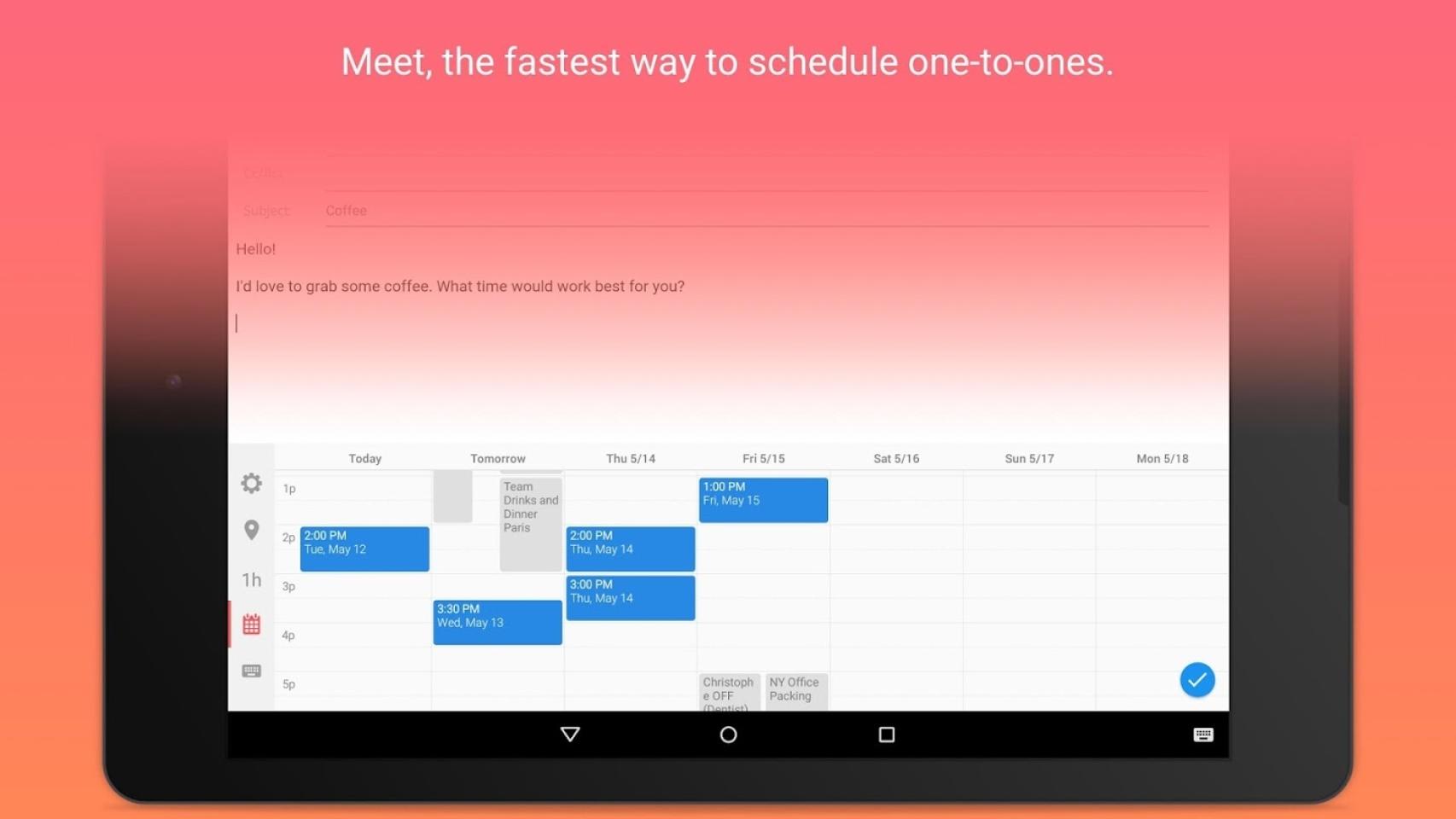 Sunrise Calendar 4.0 presenta el teclado Meet para compartir eventos