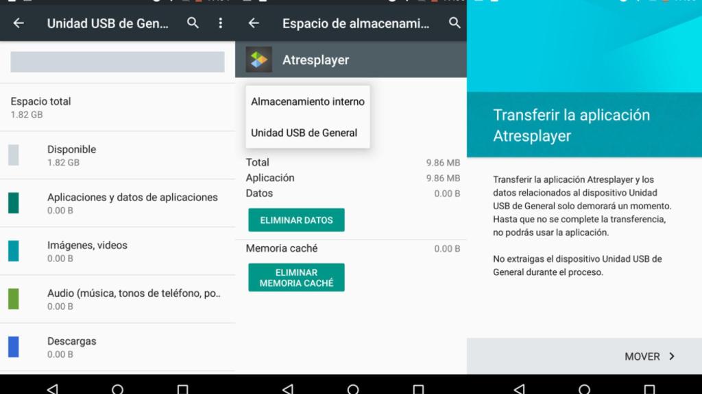 Android M permite instalar aplicaciones en un USB o disco duro externo