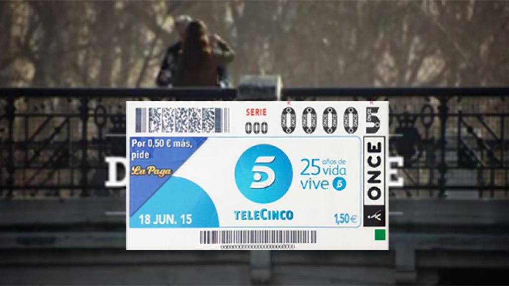 La ONCE celebra el 25 aniversario de Telecinco con un cupón conmemorativo