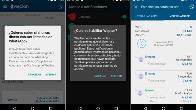 Weplan ahora calcula cuánto ahorras con las llamadas de WhatsApp