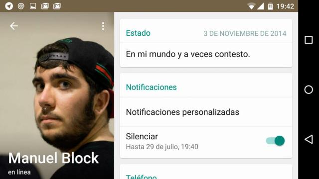 Cómo silenciar un contacto en WhatsApp