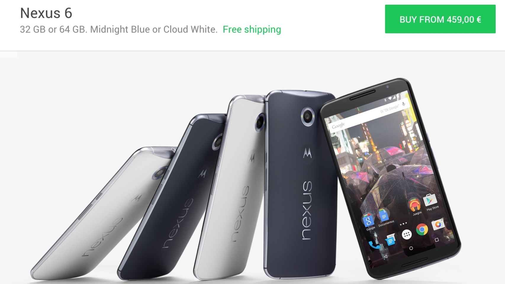 El Nexus 6 baja hasta los 459€ ante la llegada de los nuevos Nexus