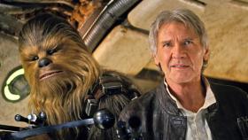 Chewbacca y Han Solo en 'Star Wars: El despertar a la fuerza'