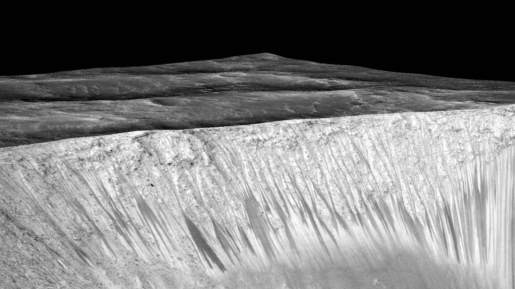 Los surcos en las paredes del cráter Garni