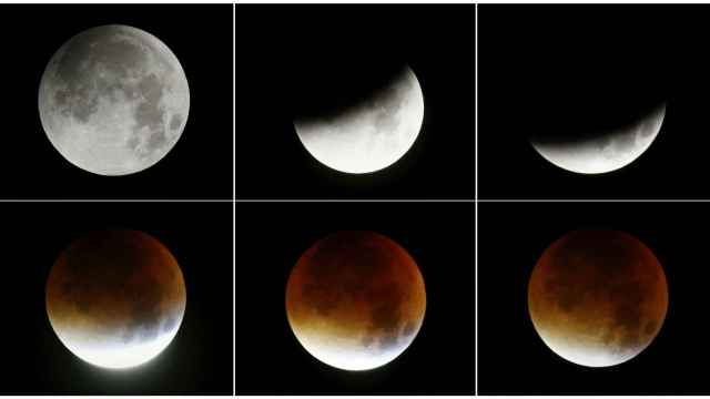 Imágenes de la luna durante el eclipse