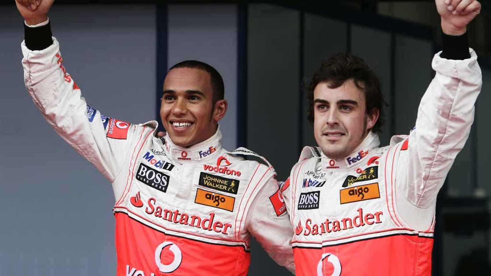 Alonso y Hamilton durante su época juntos en McLaren